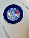Nutcracker Pas De Deux Dance Christmas Sticker, 3" x 2.6"
