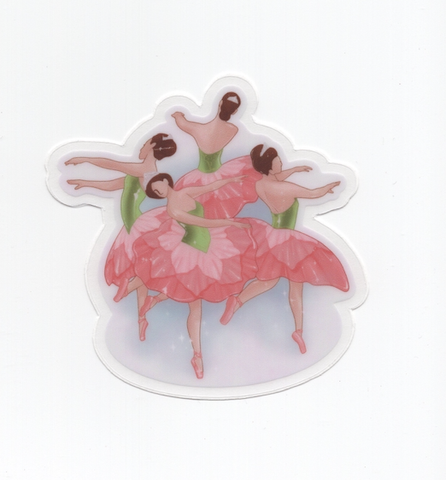 Nutcracker Waltz of the Flowers Sticker, 2.9" x 3"