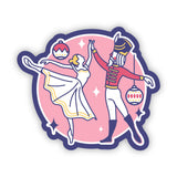 Nutcracker Pas De Deux Dance Sticker, 3" x 2.6" (PINK)
