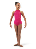 Flower Vine Open Back Halter Leotard - CL4345