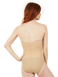 Plunge Neck Mesh Midriff Leotard 3763W