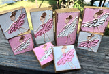 Ballerina paining on wooden block