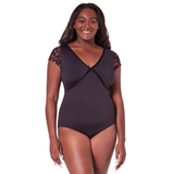 Ornate Romance Fascination Short Sleeve Mesh Leotard - F12402W