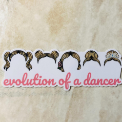 Evolution of a Dancer Vinyl Sticker