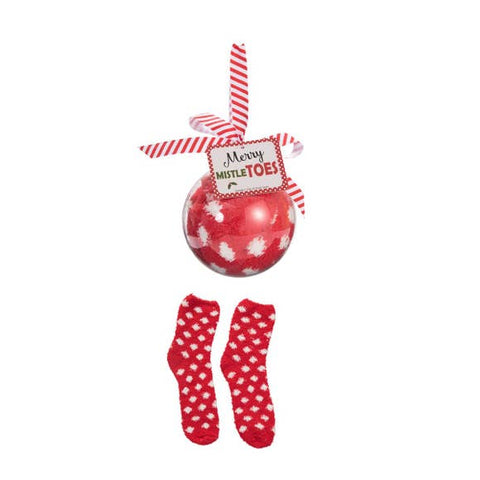 Fluffy Red Socks in Ornament