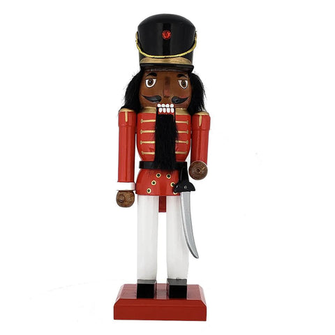 African American Nutcracker Soldier Red, White, and Gold N101-R-AA